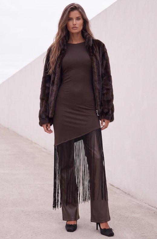 Mixed Brands - Fringe Dress C47243 - Brown
