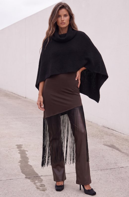 Mixed Brands - Fringe Dress C47243 - Brown