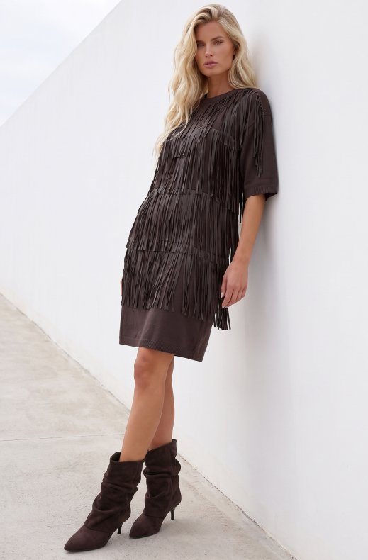 Mixed Brands - Fringe Dress BWY36501 - Choco