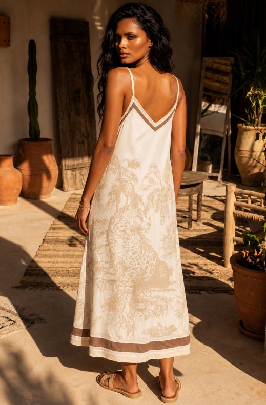 Mixed Brands - Cheetha Dress 010-316 - Beige
