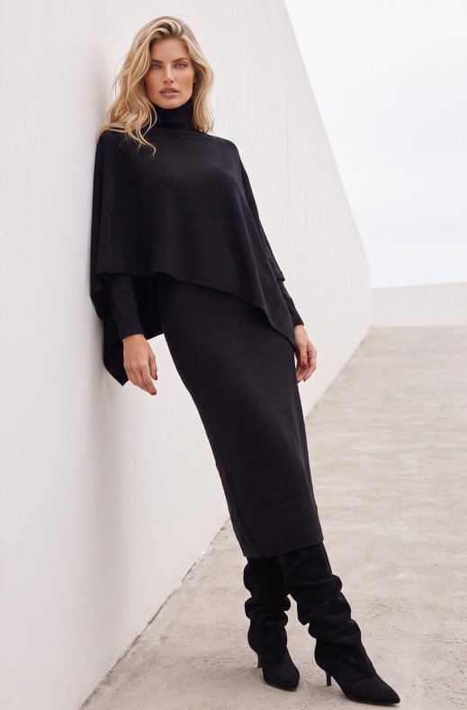 Mixed Brands - CapeDress DO-F5761 - Black