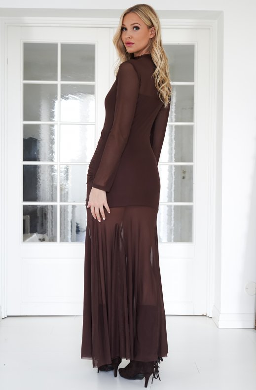 Mixed Brands - Draped MaxiDress Y0020 - Brown