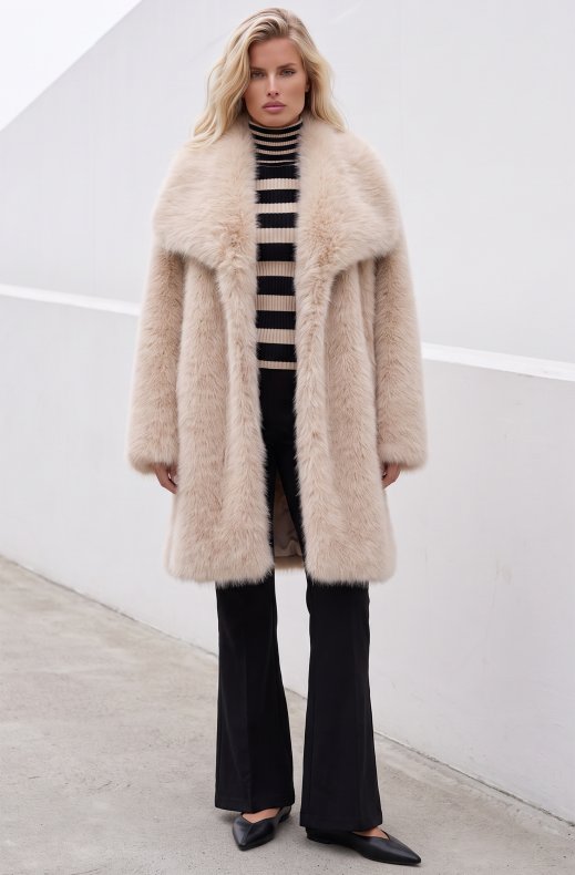 Mixed Brands - Faux Fur jacket 8856 - Beige