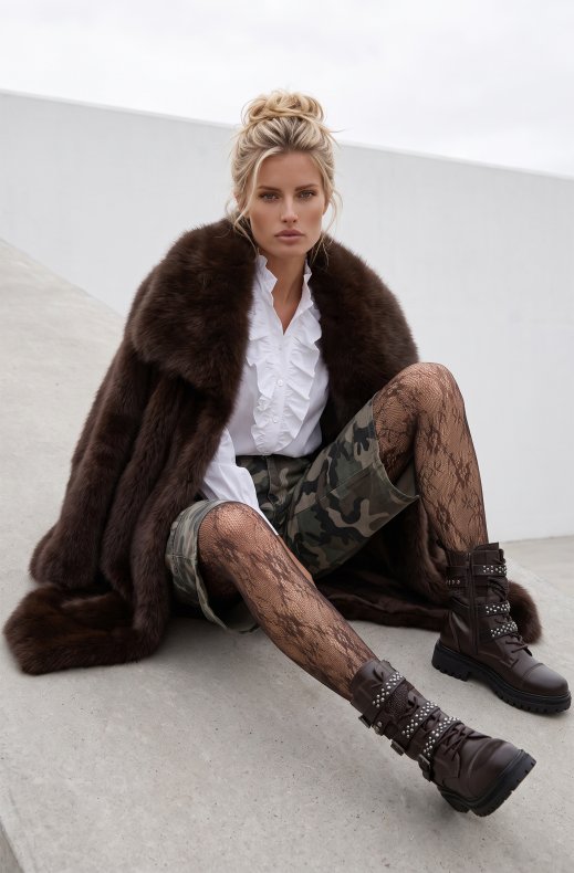Mixed Brands - Faux Fur jacket 8856 - Choco