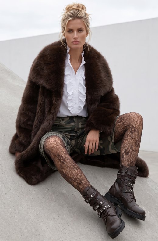 Mixed Brands - Faux Fur jacket 8856 - Choco