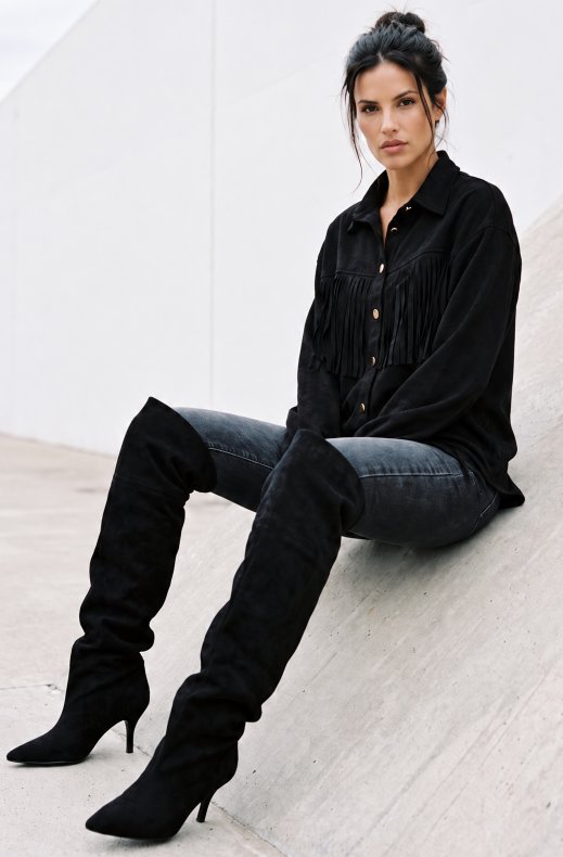 Mixed Brands - Fringe Shirt A040 - Black