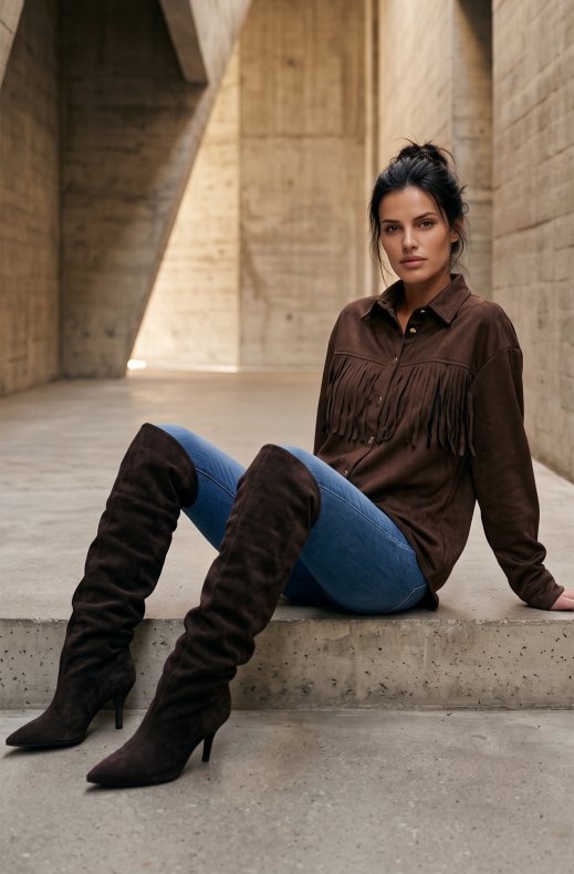 Mixed Brands - Fringe Shirt A040 - Brown