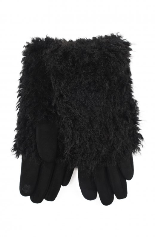 Mixed Brands - Glove with faux Fur 12095 - Black