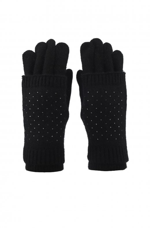 Mixed Brands - Gloves with rhinestones 12113 - Black