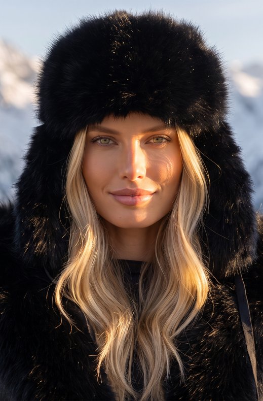 Mixed Brands - Faux Fur Hat MXP-141 - Black