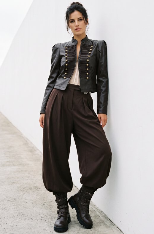 Mixed Brands - Vegan leather Napoleon Jacket 16207 - Cafe