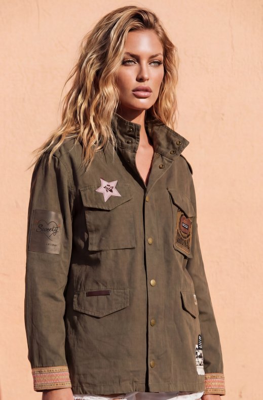 Mixed Brands - Jacket with Patches N20224 - Olive