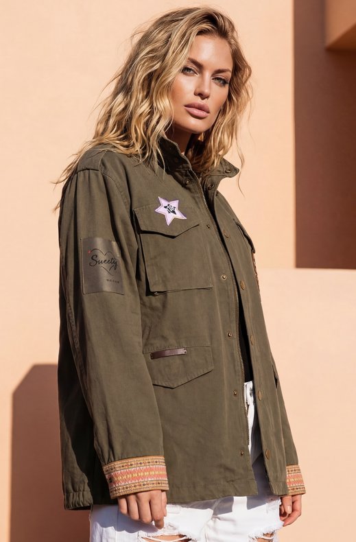 Mixed Brands - Jacket with Patches N20224 - Olive