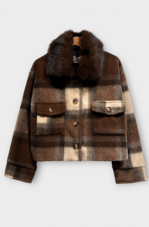 Mixed Brands - Plaid Jacket Short BB35-2125 - Brown