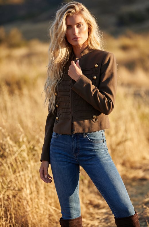 Mixed Brands - Cropped Napoleon Jacket 54816 - Dark Brown