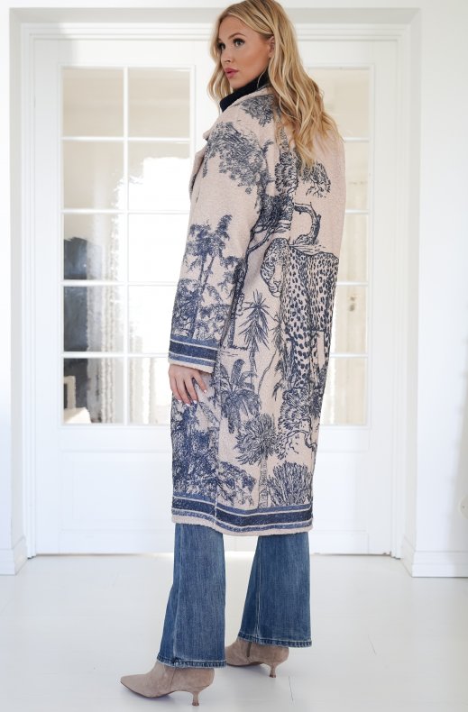 Mixed Brands - Soft Coat Cardigan 25678 - Blue Cheeta