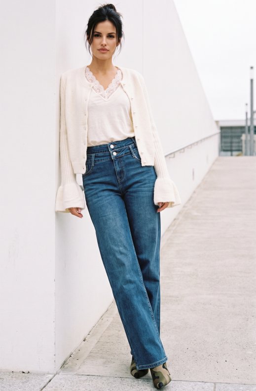 Mixed Brands - Wide leg double Ceinture Jeans 2111 - Vintage Blue