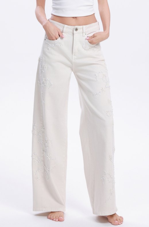 Mixed Brands - Jeans with Beads MC-5392 - Denim