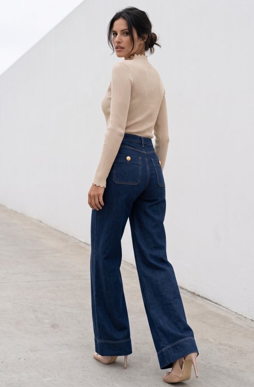 Mixed Brands - Wide stretch Jeans D3334 - Navy