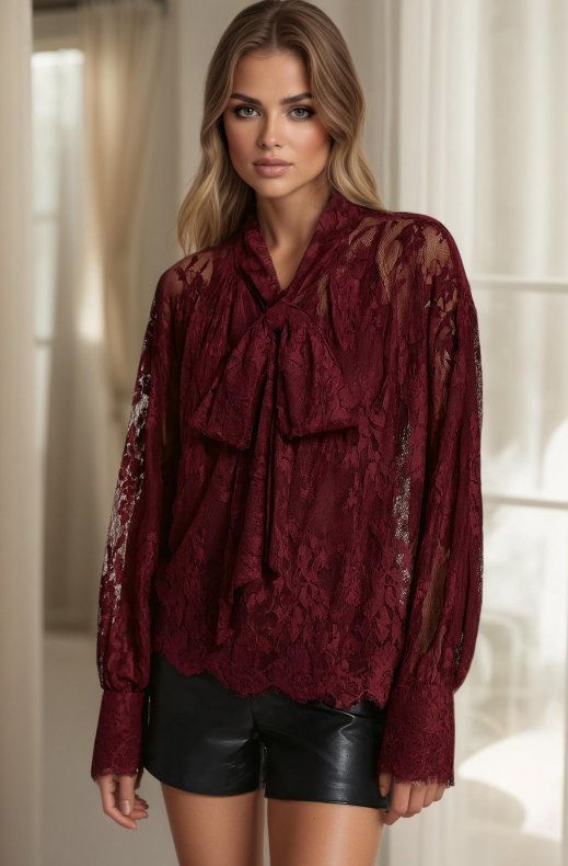 Mixed Brands - Lace blouse 11355 - Bordeaux