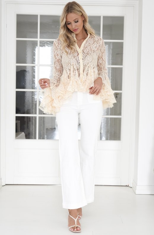 Mixed Brands - Lace Blouse U27606 - Yellow