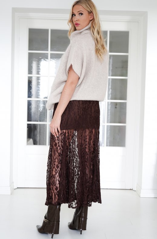 Mixed Brands Womens - Lace Skirt 11619 Brown