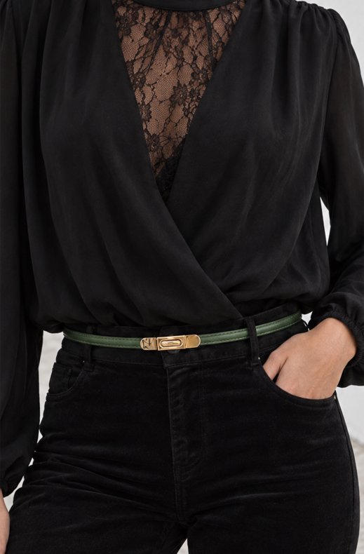 Mixed Brands - Leather Belt DU1221 - Khaki