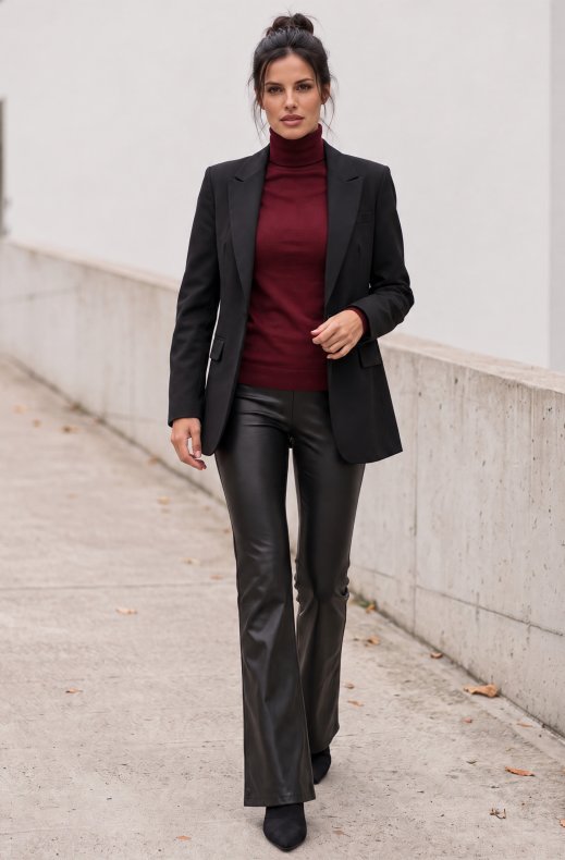 Mixed Brands - Flare Pant Vegan Leather 2770 - Black