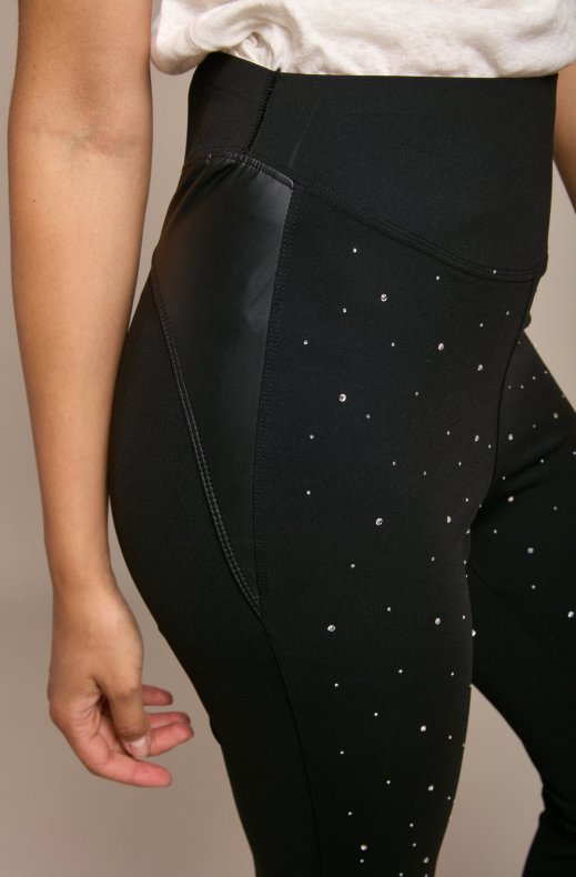 Mixed Brands - Legging with stones T001 - Black