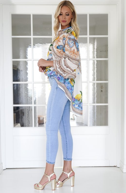 Mixed Brands Women - Puff Sleeve Shirt 25000-13 Lemons and Butterflies