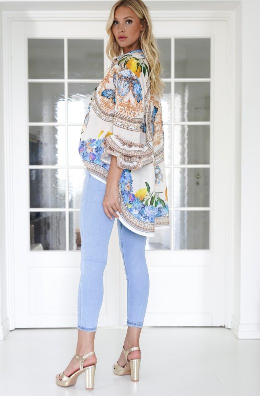 Mixed Brands Women - Puff Sleeve Shirt 25000-13 Lemons and Butterflies