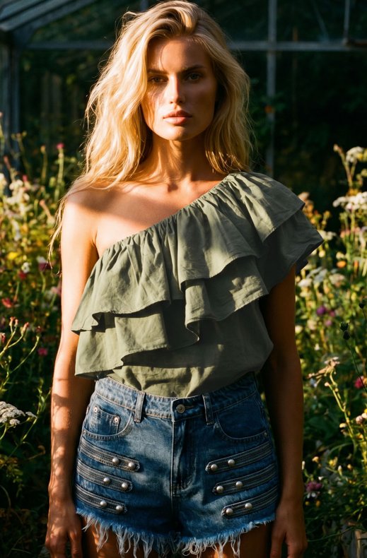 Mixed Brands - Asymmetric Top 6587 - Khaki