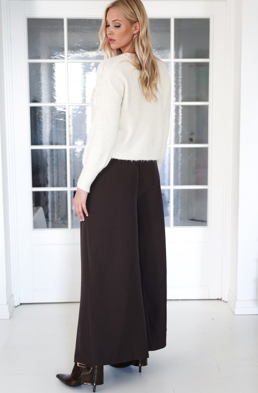 Mixed Brands - Pant with plisse slit 90438 - Brown Coffee