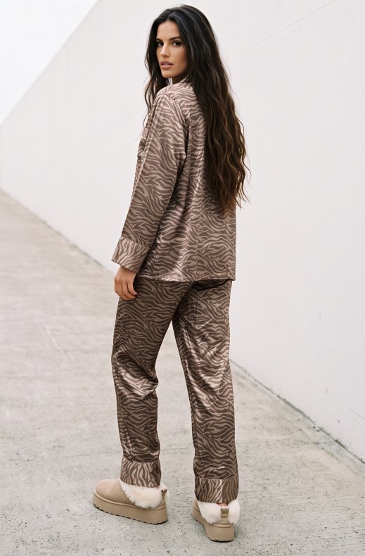 Mixed Brands - Satin Pajama T053 - Taupe