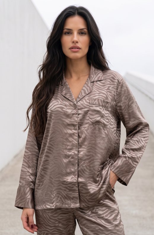 Mixed Brands - Satin Pajama T053 - Taupe