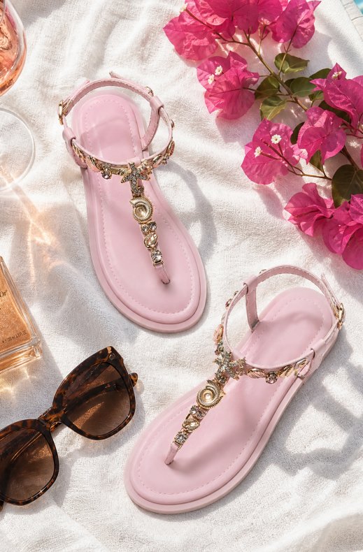 Mixed Brands - Sandal with Seashells 9807 - Pink