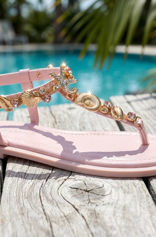 Mixed Brands - Sandal with Seashells 9807 - Pink