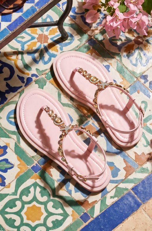 Mixed Brands - Sandal with Seashells 9807 - Pink