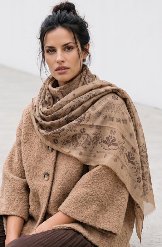 Mixed Brands - Paisley Scarf RE-J184 - Fango