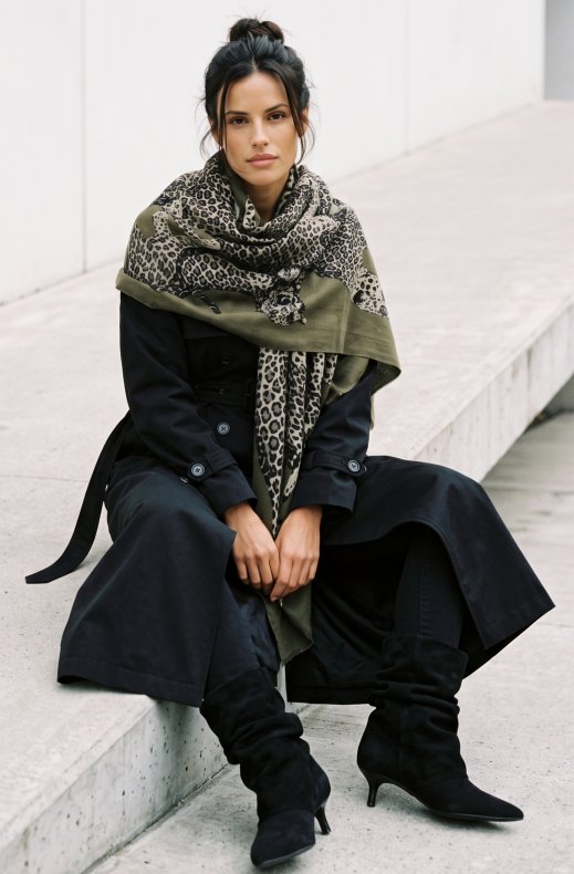 Mixed Brands - Cheetah Scarf RE-J204 - Military