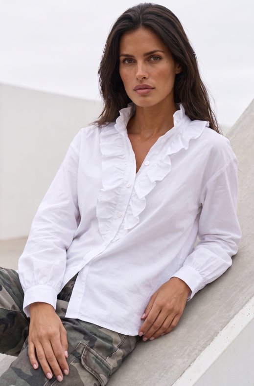 Mixed Brands - Shirt with ruffles R8075 - White