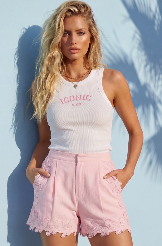 Mixed Brands - Shorts with Lace 5632 - Pink