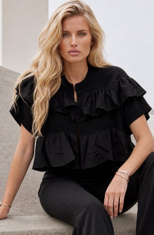 Mixed Brands - Frill Cardigan BWC96619 - Black
