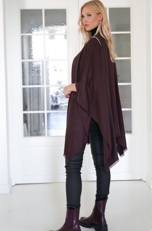 Mixed Brands - Silk Poncho 121130 - Coffee