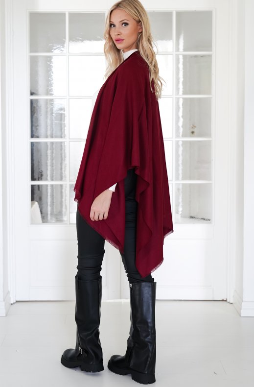 Mixed Brands - Silk Poncho 121130 - Bordeaux