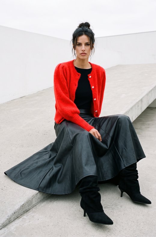Mixed Brands - Maxi Skirt Vegan Leather N022 - Black