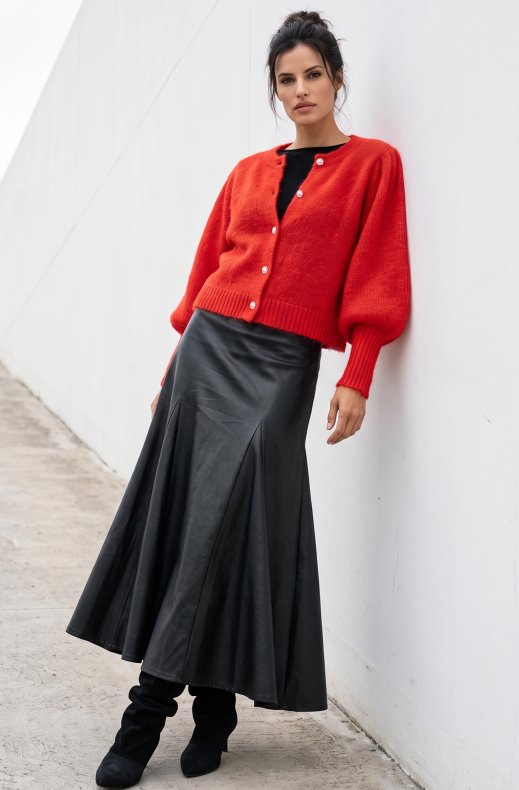 Mixed Brands - Maxi Skirt Vegan Leather N022 - Black