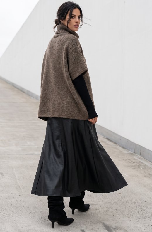 Mixed Brands - Maxi Skirt Vegan Leather N022 - Black