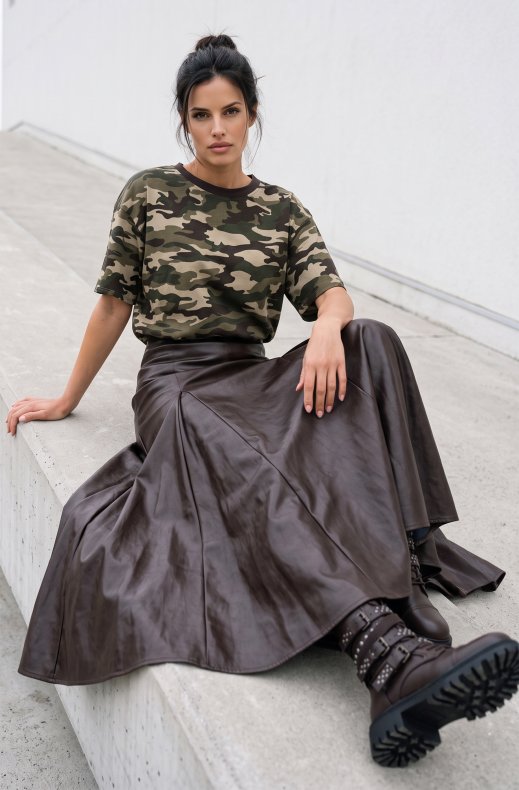 Mixed Brands - Maxi Skirt Vegan Leather N022 - Choco