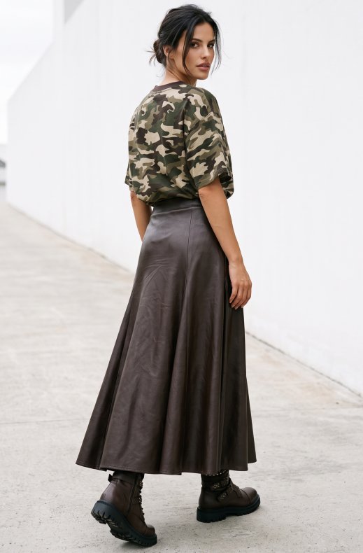 Mixed Brands - Maxi Skirt Vegan Leather N022 - Choco